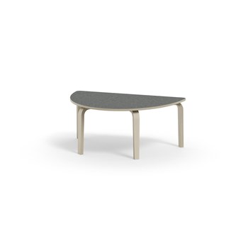 Arcus bord linoleum hvidpig. birk halvrundt 120-80 cm