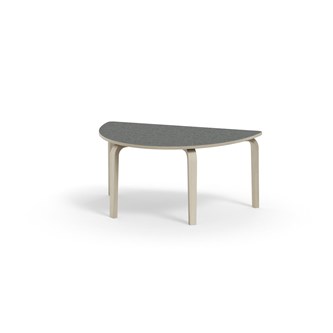 Arcus bord linoleum hvidpig. birk halvrundt 120-80 cm