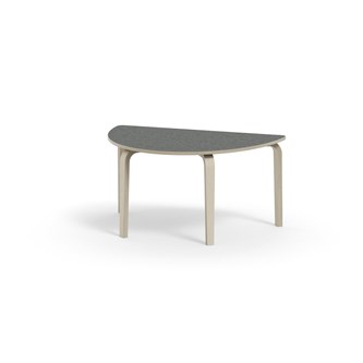 Arcus bord linoleum hvidpig. birk halvrundt 120-80 cm