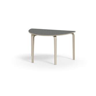 Arcus bord linoleum hvidpig. birk halvrundt 120-80 cm