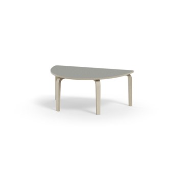 Arcus bord linoleum hvidpig. birk halvrundt 120-80 cm