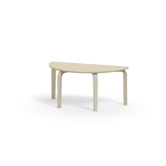 Arcus bord akustiklaminat hvidpig. birk halvrundt 120-60 cm