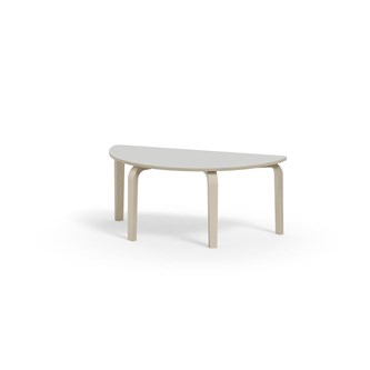 Arcus bord akustiklaminat hvidpig. birk halvrundt 120-60 cm