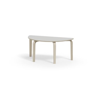Arcus bord akustiklaminat hvidpig. birk halvrundt 120-60 cm