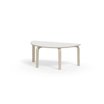 Arcus bord akustiklaminat hvidpig. birk halvrundt 120-60 cm