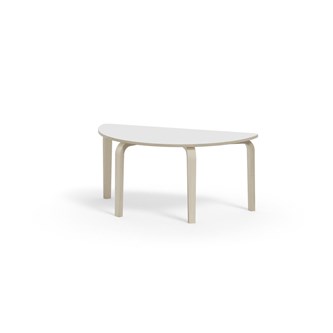 Arcus bord akustiklaminat hvidpig. birk halvrundt 120-60 cm