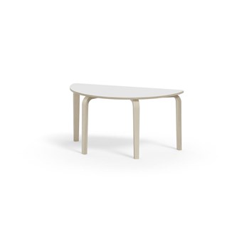 Arcus bord akustiklaminat hvidpig. birk halvrundt 120-60 cm