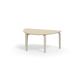 Arcus bord akustiklaminat hvidpig. birk halvrundt 120-80 cm