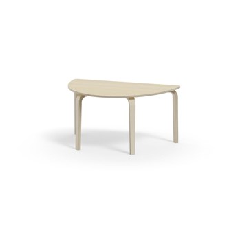 Arcus bord akustiklaminat hvidpig. birk halvrundt 120-80 cm
