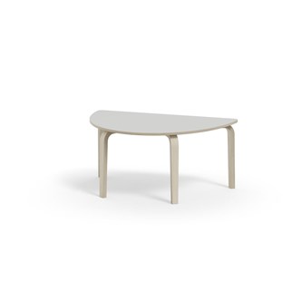 Arcus bord akustiklaminat hvidpig. birk halvrundt 120-80 cm