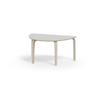 Arcus bord akustiklaminat hvidpig. birk halvrundt 120-80 cm