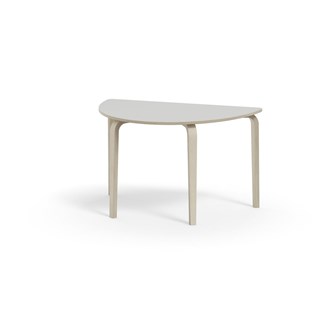 Arcus bord akustiklaminat hvidpig. birk halvrundt 120-80 cm