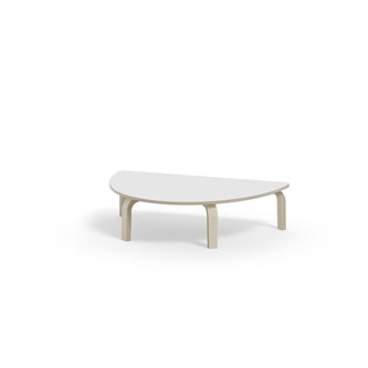 Arcus bord akustiklaminat hvidpig. birk halvrundt 120-80 cm