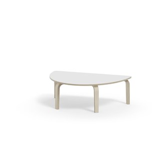 Arcus bord akustiklaminat hvidpig. birk halvrundt 120-80 cm