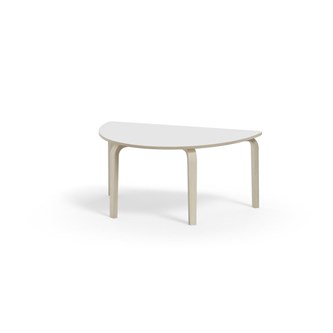 Arcus bord akustiklaminat hvidpig. birk halvrundt 120-80 cm