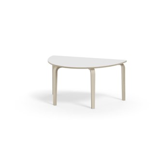 Arcus bord akustiklaminat hvidpig. birk halvrundt 120-80 cm