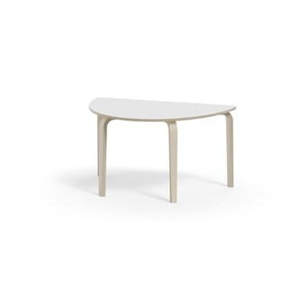 Arcus bord akustiklaminat hvidpig. birk halvrundt 120-80 cm
