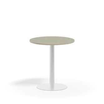 Pilastro søjlebord Ø70 cm akustikk linoleum hvidt understel