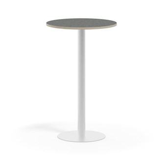 Pilastro søjlebord Ø70 cm akustikk linoleum hvidt understel