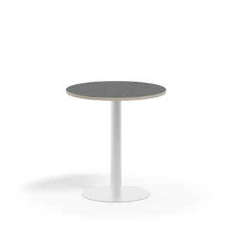 Pilastro søjlebord Ø70 cm akustikk linoleum hvidt understel