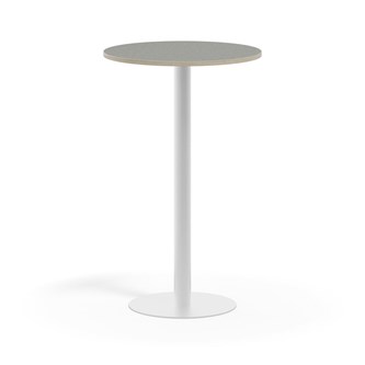 Pilastro søjlebord Ø70 cm akustikk linoleum hvidt understel