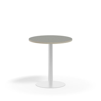 Pilastro søjlebord Ø70 cm akustikk linoleum hvidt understel