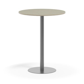 Pilastro søjlebord Ø90 cm akustik linoleum sølv understel