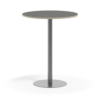 Pilastro søjlebord Ø90 cm akustik linoleum sølv understel