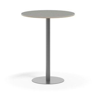 Pilastro søjlebord Ø90 cm akustik linoleum sølv understel