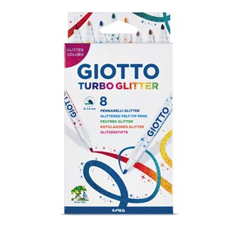 GIOTTO Turbo Glitter tuscher 8 stk.