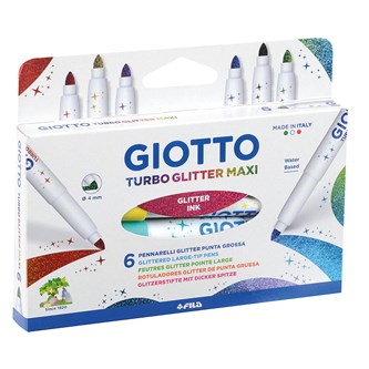 GIOTTO Turbo Maxi Glitter tuscher 6 stk.