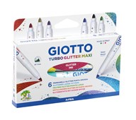 GIOTTO Turbo Maxi Glitter tuscher 6 stk.