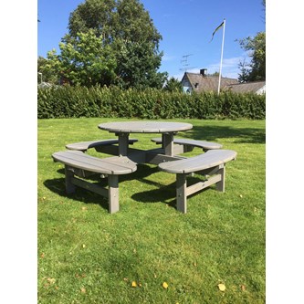 Ljusnan picnicbord rundt
