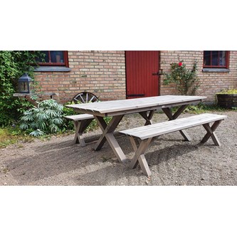 Ljusnan bord-/bænkesæt med krydsben