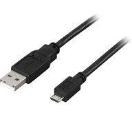 USB 2.0-ladekabel Type A han – Type Micro-B han, 0,5 m sort