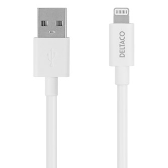 USB-kabel Lightning – USB Type A, 2,4 A, 0,5 m hvidt