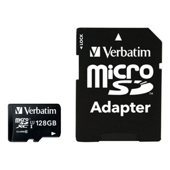 SD-micro-hukommelseskort 128 GB med SD-adapter