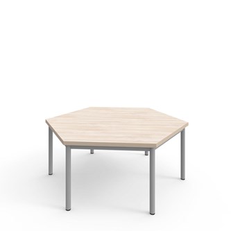 12:38 FSC bord akustiklaminat sekskant 120x120 cm sølv understel