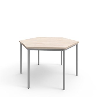 12:38 FSC bord akustiklaminat sekskant 120x120 cm sølv understel