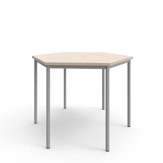 12:38 FSC bord akustiklaminat sekskant 120x120 cm sølv understel