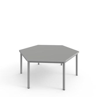 12:38 FSC bord akustiklaminat sekskant 120x120 cm sølv understel