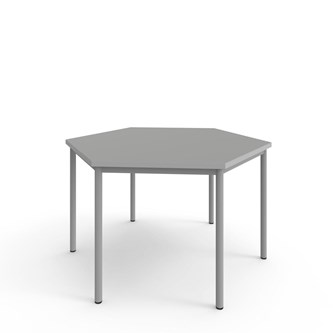 12:38 FSC bord akustiklaminat sekskant 120x120 cm sølv understel