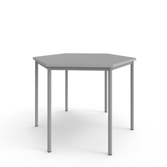 12:38 FSC bord akustiklaminat sekskant 120x120 cm sølv understel
