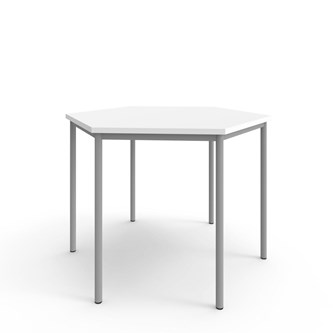 12:38 FSC bord DL sekskant 120x120 cm sølv understel