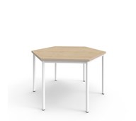 12:38 FSC bord DL sekskant 120x120 cm hvidt understel