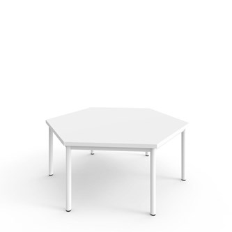 12:38 FSC bord HPL sekskant 120x120 cm sort understel