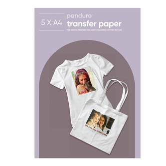 Panduro transferpapir A4 lyst stof 5 ark