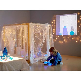 Lysdraperi hvidt, 2x1,5 m