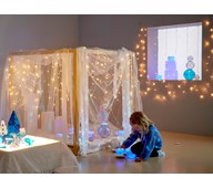 Lysdraperi hvidt, 2x1,5 m