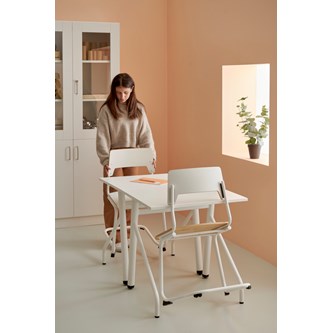 Como stol C-stel sh 45 cm stort sæde hvidt stel